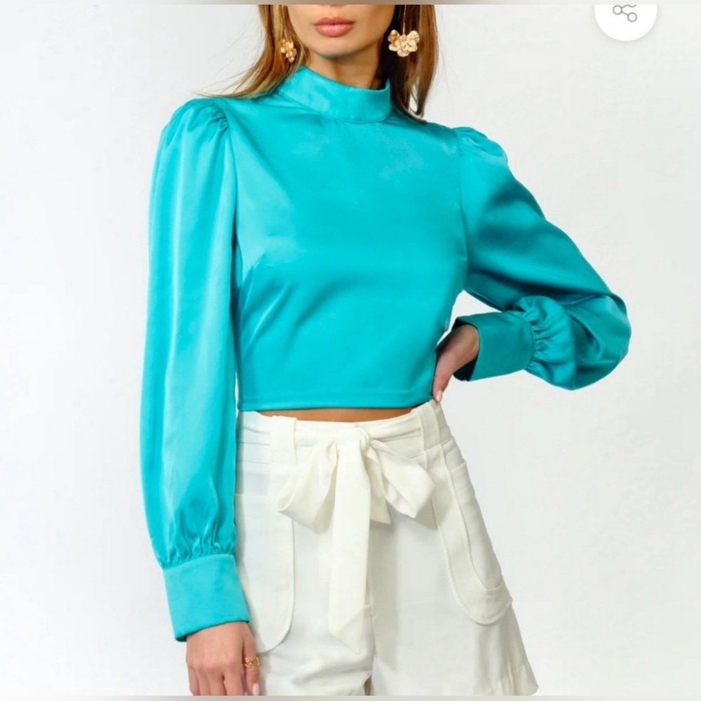 Adelyn Rae Mock Neck Blouse